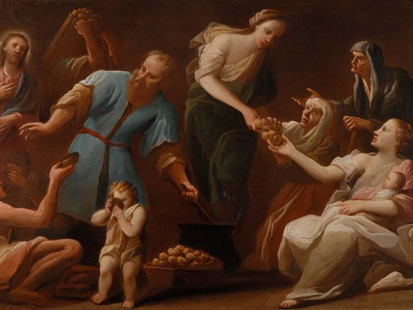 Antonio Cifondi, Opera di misericordia: dar da mangiare agli affamati, ultimo decennio secolo XVII. Olio su tela, cm 90 x 147<br />