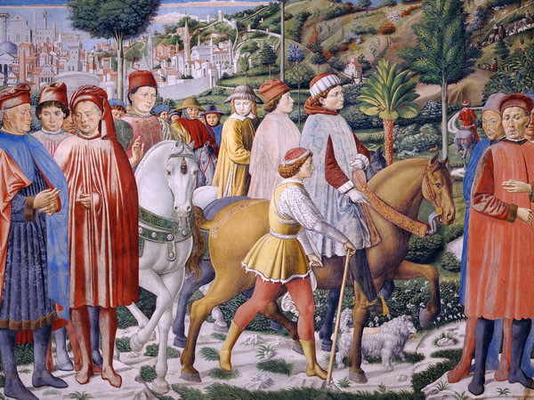 Benozzo Gozzoli, Partenza di sant’Agostino per Roma, 1465, San Gimignano, Chiesa di Sant’Agostino