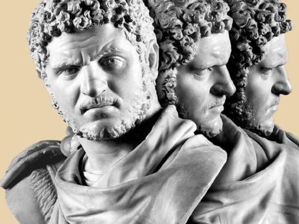 Busto di Caracalla, Napoli, Museo Archeologico Nazionale. Rielaborazione grafica Studio Tassinari/Vetta