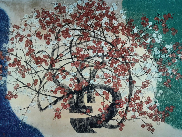 Maeda Seison, Susino bianco e rosso, Kōhakubai, 1962