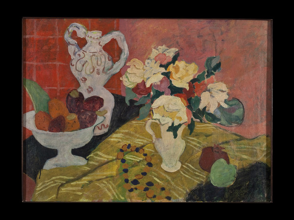 Adriana Pincherle, Natura morta con rose e fichi d’India, 1947-49, olio su tela (Casa Museo Alberto Moravia, Roma)