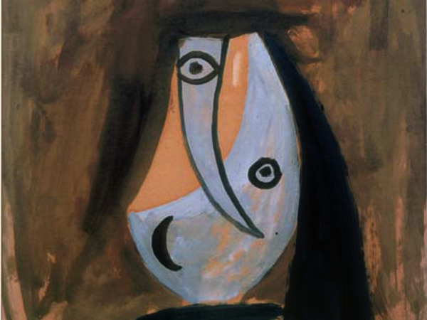 Pablo Picasso, Testa di donna / Tête de famme, 1943, Olio su cartone intelato / Oil on canavas mounted on cardboard, 66 x 51 cm | Courtesy Palazzo Vistarino, Pavia 2016
