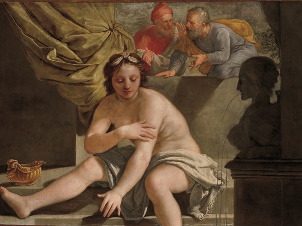 Paolo Emilio Besenzi (Reggio Emilia 1608-1656), Susanna e i vecchi, 1650 circa, olio su tela.