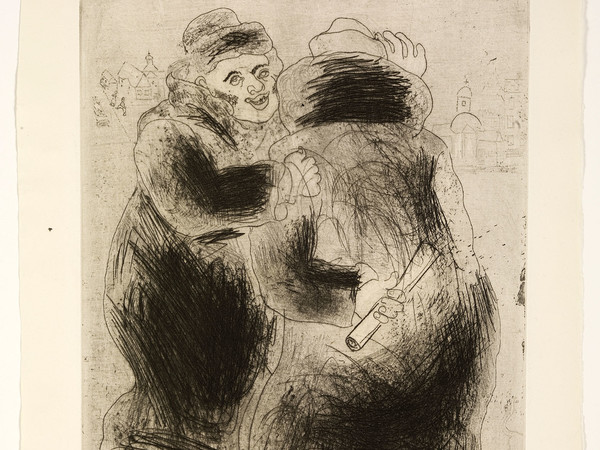 Marc Chagall, Incontro fra pellicce, da Le anime morte, mm 275 x 220