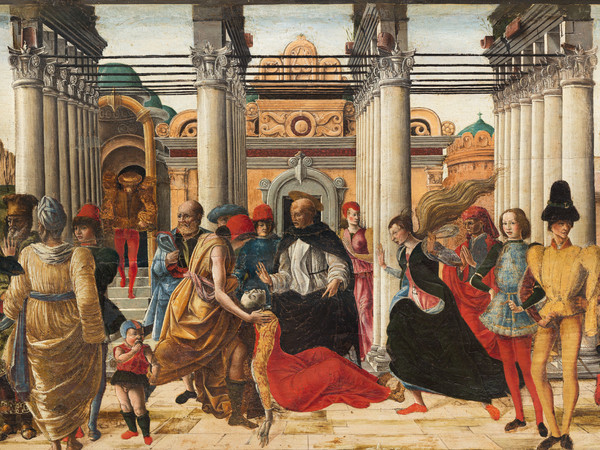 Polittico Griffoni, 1472-1473 circa, Ercole de' Roberti, Storie di San Vincenzo Ferrer, Tempera su tavola, Roma Pinacoteca Vaticana