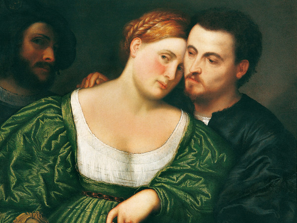 Paris Bordon (Treviso, 1500 - Venezia, 1571), Gli amanti veneziani (o la promessa di nozze), 1525-1530, Olio su tela, 86 x 80.5 cm, Pinacoteca di Brera, Milano