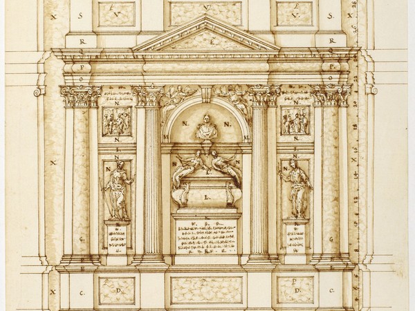 Vincenzo Scamozzi, Progetto per la tomba Dolfin in San Salvador, Venezia, 1596. Fondazione Musei Civici di Venezia, Museo Correr, Gabinetto dei Disegni e delle Stampe