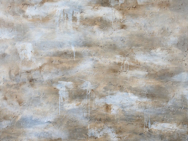 Alfredo Rapetti Mogol, Cielo mediterraneo, acrilico e bitume su tela, 120x140 cm
