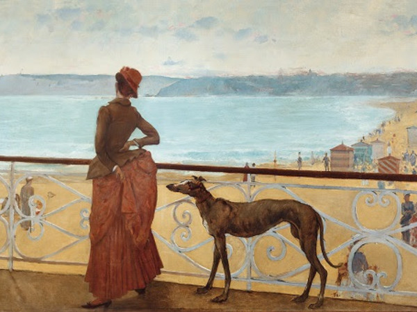 Adolfo Guiard, On the Terrace (En la terraza), 1886 (detail). Oil on canvas, 110 x 470 cm. Colección Sociedad Bilbaina