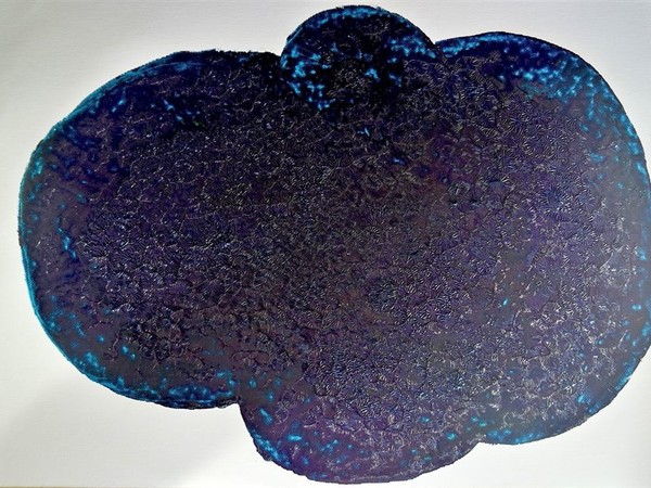 Leander Schwazer, Extrem Cloud, Inkredible Fear<em>, </em><span>2015, colore tipografico su tela, 37x58 cm</span>
