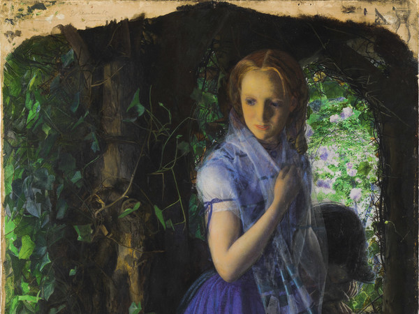 Arthur Hughes (1832-1915), Amore d’aprile, 1855-1856, Olio su tela, 49.5 88.8 cm, Tate, Purchased 1909 |© Tate, London 2019