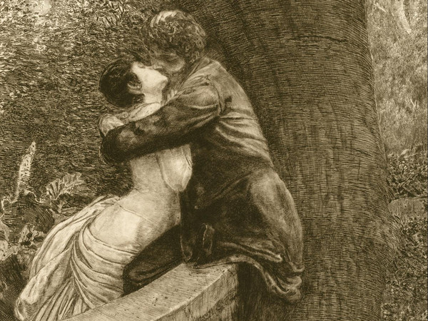 Max Klinger (1857 - 1920), Kiss, Dalla serie A Love, Opus X, 1880-1887, Acquaforte con incisione e acquatinta, 61 x 44.50 mm, Houston, Museum of Fine Arts
