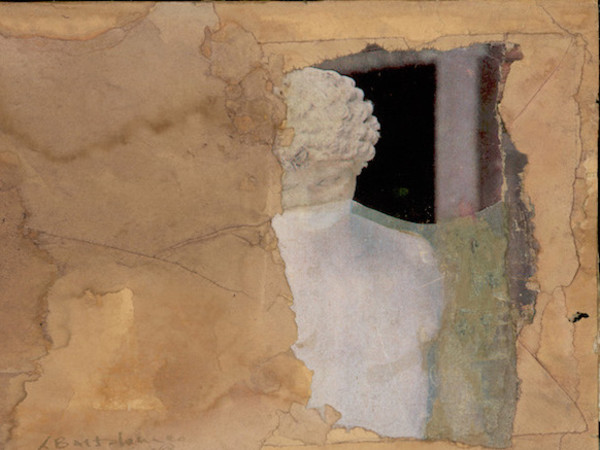Salvatore Bartolomeo, Archeologia della memoria, 2015, acquarello su carta e collage, cm. 150x90