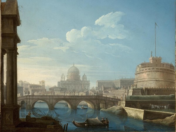 Pietro Bellotti, Veduta di Roma con Castel Sant'Angelo e il Vaticano, 1771, 59 x 73.3 cm, Somerset (Gran Bretagna), Collezione privata
