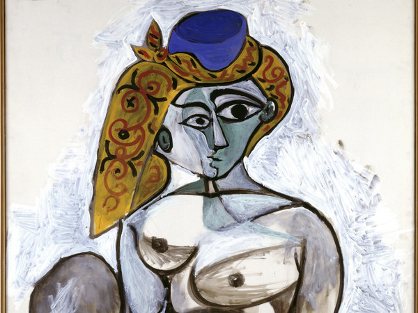 Pablo Picasso, Nudo con berretto turco, 1955. Olio su tela, 116x89 cm. Collection Centre Pompidou, Paris Musée national d’art moderne - Centre de création industrielle. Crédit photographique : (c) Centre Pompidou, MNAM-CCI/Béatrice Hatala/Dist. RMN-GP” © Succession Picasso by SIAE 2015