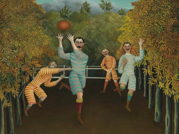 Henri Rousseau, <em>I giocatori di </em>f<em>ootball</em>, 1908 (<em>Les Joueurs de football</em>). Olio su tela, 100,3x80,3 cm. Solomon R. Guggenheim Museum, New York <br />60.1583<br />