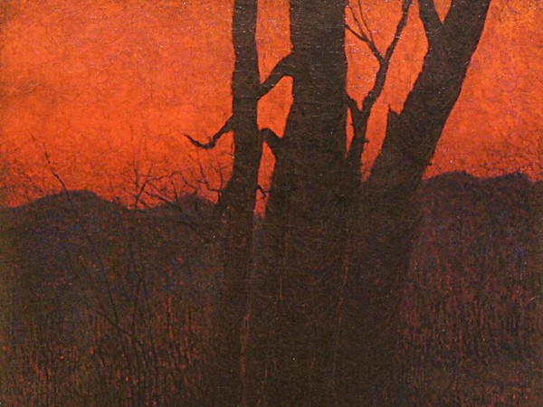 Vittore Grubicy de Dragon, L'ultima battuta del giorno che muore, 1896, olio su tela, 36 × 31 cm, Collezione privata