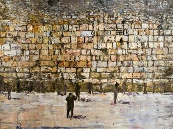 Massimo Giannoni, Muro del Pianto, 2012, olio su tela, cm 200x600