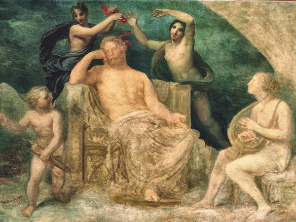 Andrea Appiani, Giove addormentato al suono della lira di Apollo ferito da una freccia di Amore, 1810/12, olio su tela, 97x142 cm.