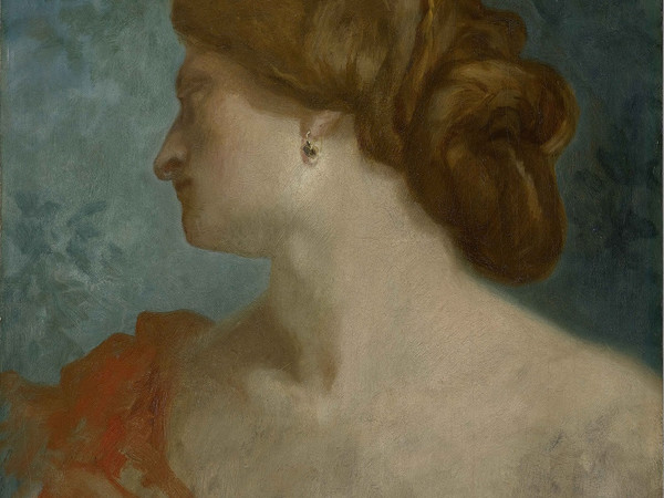 Pierre Puvis de Chavannes, Portrait de femme de profil, 1857-1860, olio su tavola