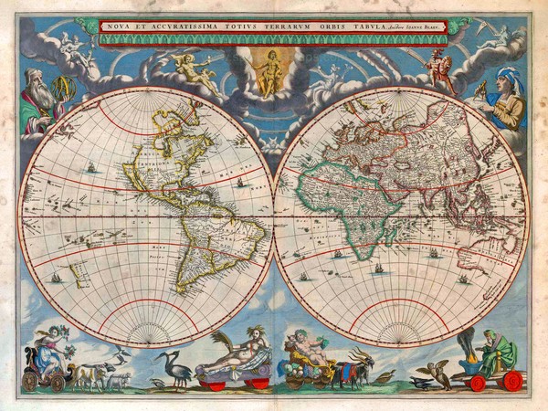 Nova Et Accuratissima Totius Terrarum Orbis Tabula, Joan Blaeu, 1664-65