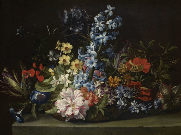 Attribuito a Jan van den Hecke, Cesto di fiori, XVII secolo, Olio su tela, 49 x 35 cm | Courtesy KHM-Museumsverband