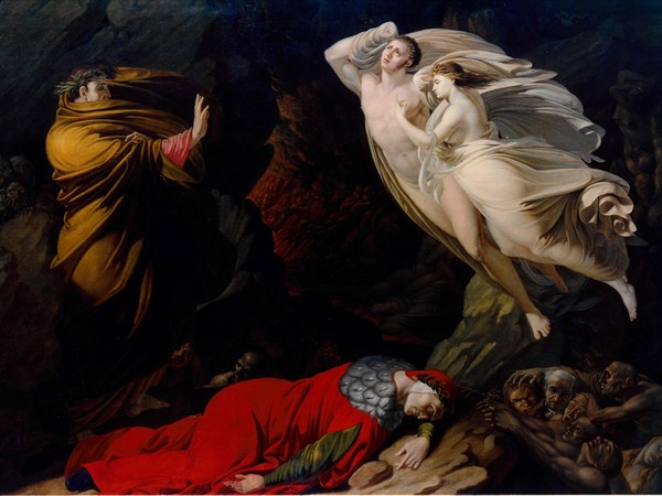 Nicola Monti, <em>Francesca da Rimini nell'Inferno dantesco</em>, 1810, Olio su tela, 168 x 121 cm