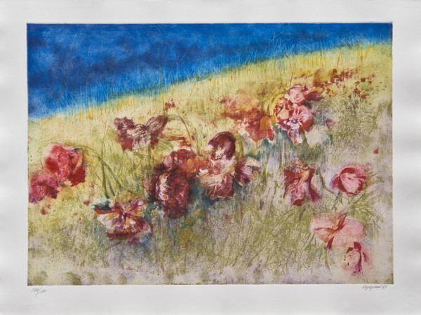Renzo Vespignani, Omaggio a Van Gogh, 1993, acquatinta, cm. 60×80