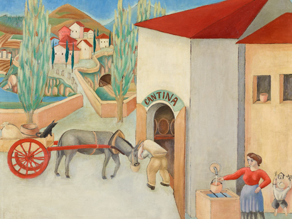 Gigiotti Zanini, Paesaggio con carretto, (1919), Mart, Deposito Fondazione Cassa di Risparmio di Trento e Rovereto