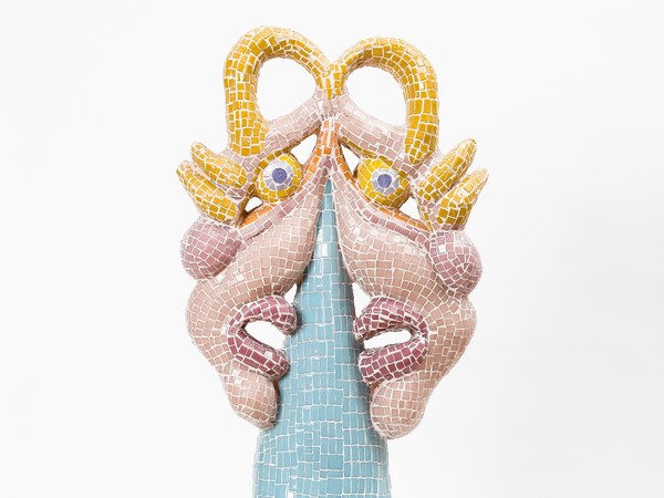 Zsofia Kerestez, Fear Of Wasting A Teardrop, 2020. Glass Mosaic Styrofoam Fiberglass Grout Glue, cm. 113x50x45