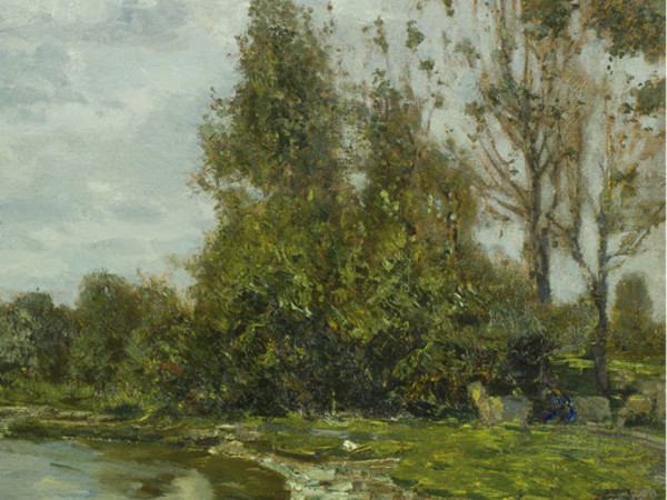 Guglielmo Ciardi, Lungo il Sile, 1880 circa. Olio su tela, 105x81 cm., Padova Guglielmo Ciardi, Lungo il Sile, 1880 circa. Olio su tela, 105x81 cm., Padova
