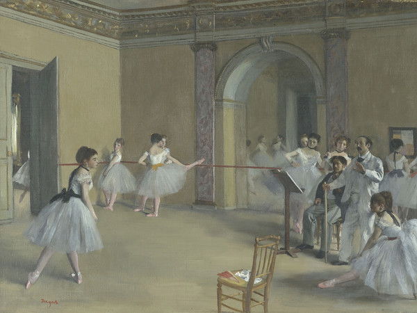 Edgar Degas, Il foyer della danza al teatro dell’Opéra, 1872, Olio su tela, 46 x 32 cm, Parigi, Musée d’Orsay | © René-Gabriel Ojéda / RMN-Réunion des Musées Nationaux/ distr. Alinari