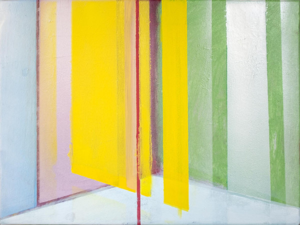 Farid Rahimi, Empty Walls 88, 2020, tecnica mista e olio su tela, 30x40 cm.