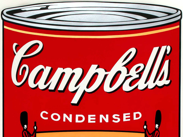 Andy Warhol, Campbell's Soup Hot Dog Bean, serigrafia su carta, 90 x 60 cm. Collezione privata 