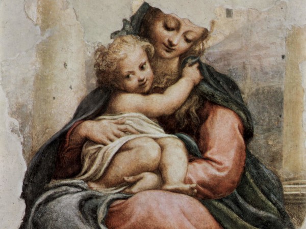 Correggio, Madonna della Scala, affresco staccato trasportato su tela, cm 201x145.5x3.5. Galleria Nazionale, Parma