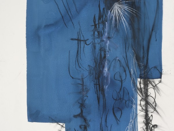 Giacinto Cerone 01, Senza titolo, 2004. Smalto e carboncino su cartoncino, 152,5 x 102 cm<br /><br />