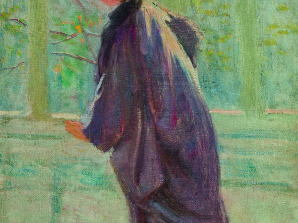 Amalia Goldmann Besso, Donna giapponese che cammina, 1911-12, olio su tavola (Fondazione Marco Besso, Roma)   