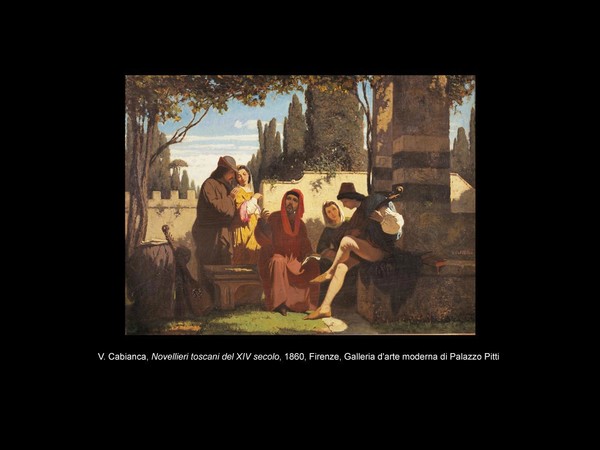 V. Cabianca, Novellieri Toscani del XIV secolo, 1860. Galleria d'arte moderna di Palazzo Pitti, Firenze