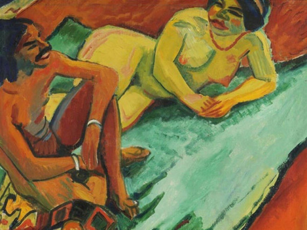 <span>M. Pechstein, <em>Weib mit Inder auf Teppich</em>, 1910</span>