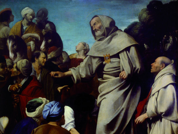 Carlo Saraceni, Predica di Raimondo Nonnato. Olio su tela, cm 325 x 225. Roma, Curia Generalizia dei Padri Mercedari