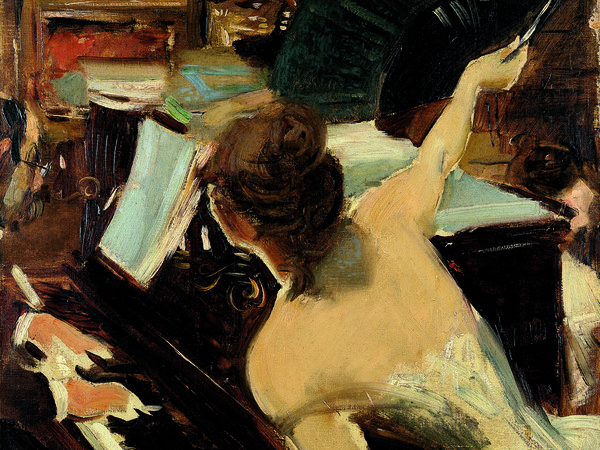 Giovanni Boldini, La cantante mondana, 1884 circa, Olio su tela, 46 x 61 cm, Collezione Fondazione Carife, In deposito presso le Gallerie d’Arte Moderna e Contemporanea di Ferrara