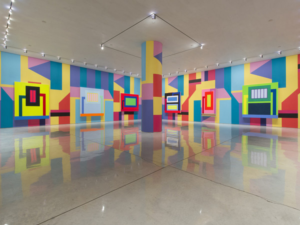 Peter Halley, Installation View, Mary Boone Gallery, New York. Collaboration with Alessandro Mendini, 2013