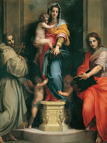 Andrea del Sarto, Madonna delle arpie, 1517, tempera su tavola, cm. 207x178,  Firenze, Galleria degli Uffizi
