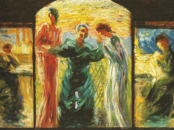 Umberto Boccioni, Trittico. Veneriamo la Madre, 1907-1908. Olio su tavola, 27 x 56 cm. Collezione privata