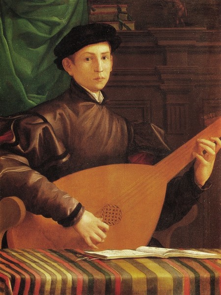 Francesco Salviati, Suonatore di liuto, 1529-1530, Olio su tavola, cm 96x77, Paris, Musèe Jacquemart-Andrè, Institut de France