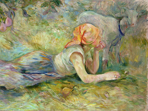 Berthe Morisot (1841 - 1895), Pastorella sdraiata, 1891, Olio su tela, 63 x 114 cm, Parigi, Musée Marmottan Monet, lascito Annie Rouart, 1993 | © Musée Marmottan Monet, Paris / Bridgeman Image