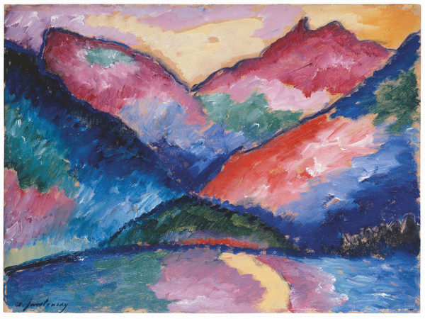 Alexej von Jawlensky, L’Oytal nei pressi di Oberstdorf, 1912, olio su cartone. Hamburger Kunsthalle, acquistato nel 1949 © Hamburger Kunsthalle I Ph. Elke Walford