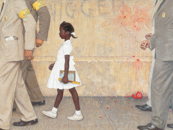 Norman Rockwell, The Problem We All Live With (Il problema con cui tutti noi conviviamo), 1964 Olio su tela, 91,4 x 147,3 cm Story illustration for Look, January 14, 1964 Collection of The Norman Rockwell Museum at Stockbridge, NRM.1975.1