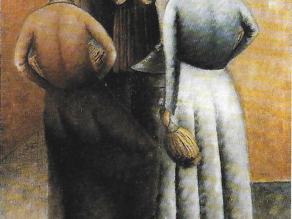 Ottone Rosai, Donne alla fonte, 1922, olio su tela, cm. 76x41