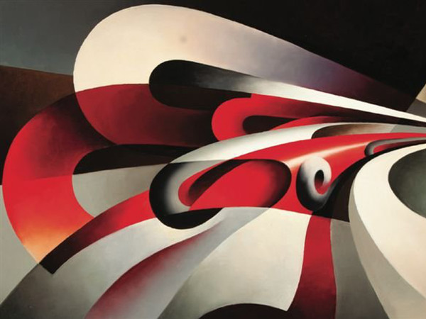 Tullio Crali, Le forze della curva, 1930, Olio su tela, 89 x 69 cm, Collezione privata